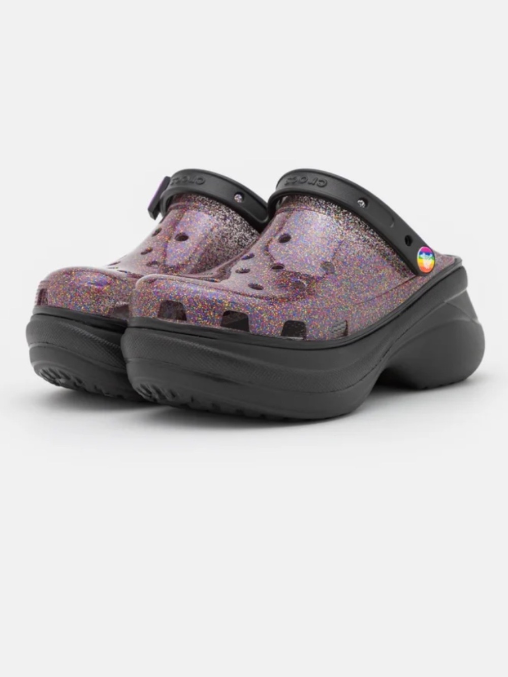 CROCS ‘Bae’ Rainbow Glitter Pride Platform Clogs